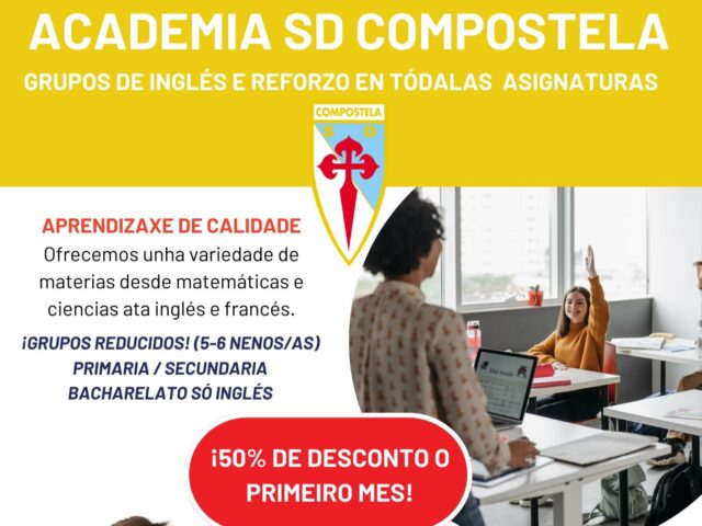 Inscríbete na Academia da SD Compostela antes do 13.10 e obtén un 50% no primeiro mes