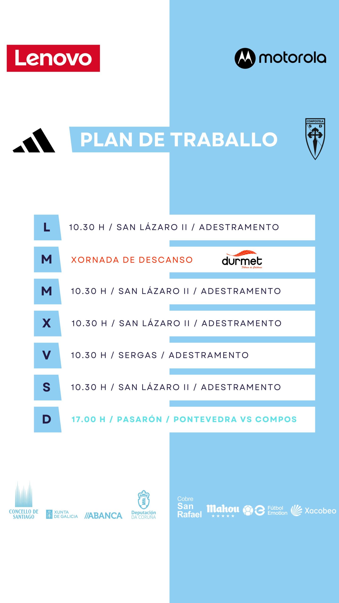 Plan de traballo da SD Compostela