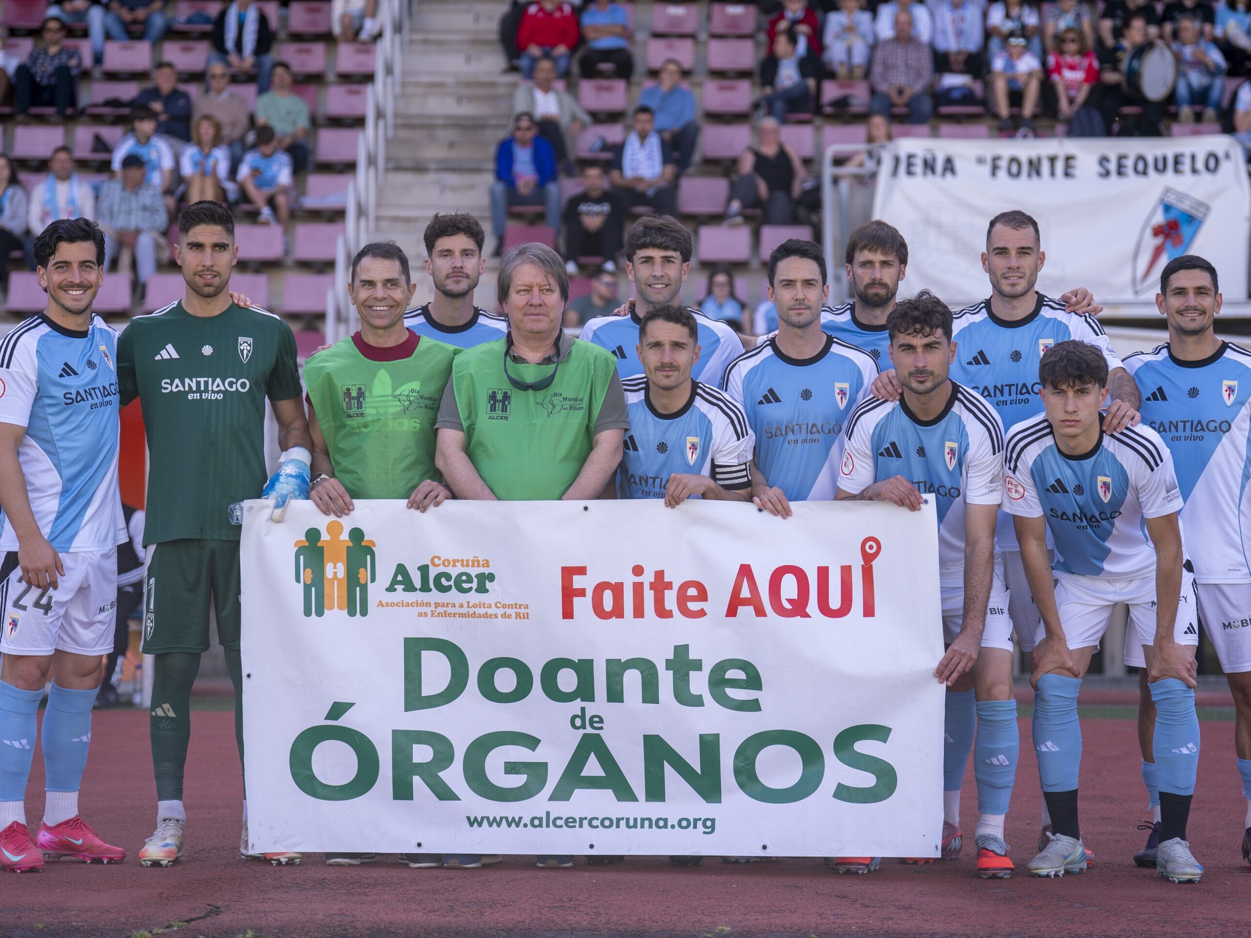 O partido contra o Atlético Coruña serviu para apoiar o proxecto "Alcer 7 Vidas", que fomenta a doazón de órganos.